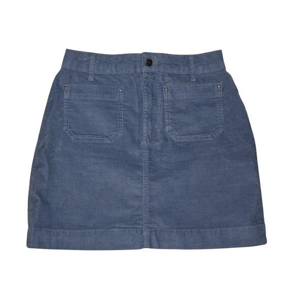BODEN $88 Blue Corduroy Mini Skirt A-Line Stretch Cotton Pockets US Size 6 - Picture 1 of 3